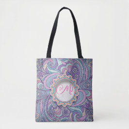 “Purple Paisley” Handväskor Tygkasse