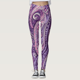 Purple Paisley Leggings