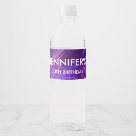 Purple Palm Leaf Water Bottle Label Vattenflaskor Etikett