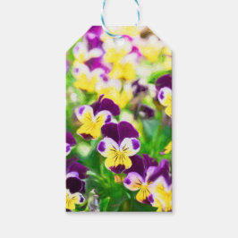 Purple Pansies Presentetikett