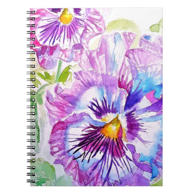 Purple Pansy Watercolour Flower Playing Cards Set Anteckningsbok (Framsidan)