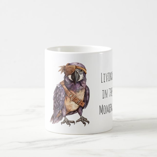 Purple Parrot Eye Patch Kaffemugg (Center)