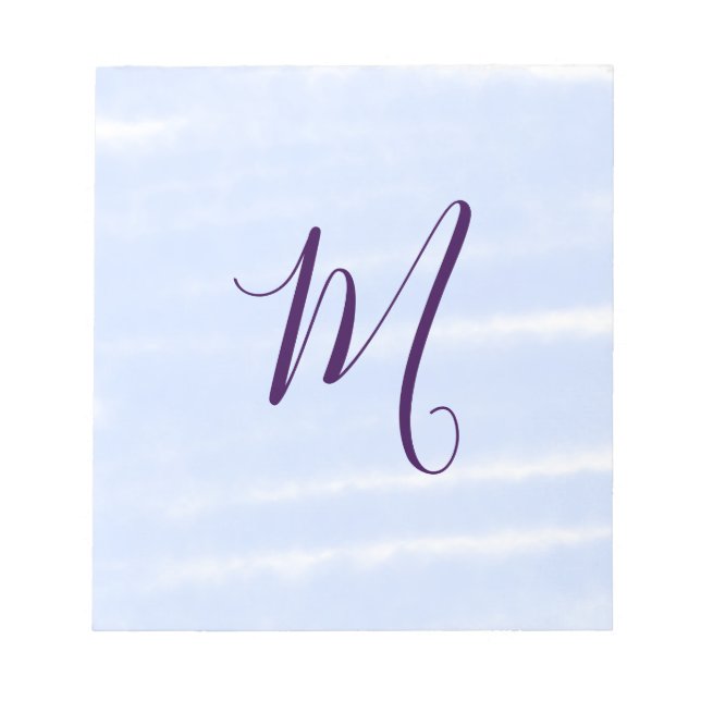 Purple pastel watercolor monogram name letterretro anteckningsblock (Framsida)