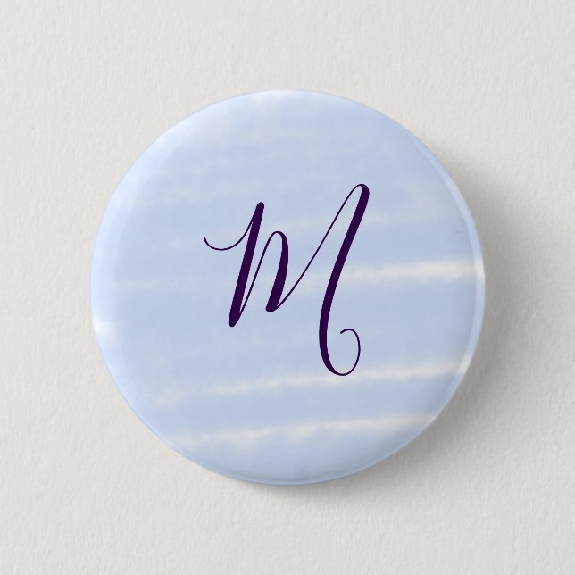 Purple pastel watercolor monogram name letterretro knapp (Framsida)