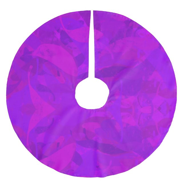 Purple Pattern Julgransmatta Borstad Polyester (Framsidan)