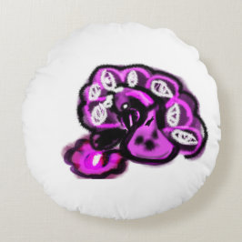 Purple peacock rund kudde