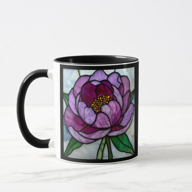 Purple Peony Stained  Mugg (Vänster)