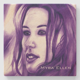 Purple People Woman Portrait Original Art Stenunderlägg