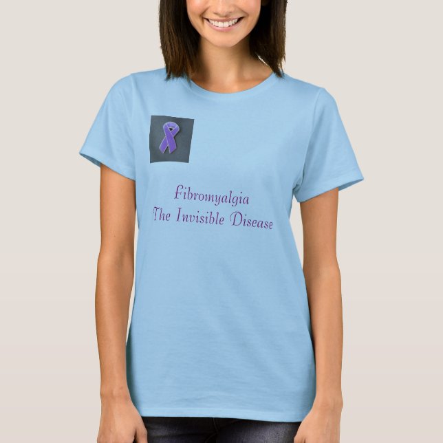 purple_pin FibromyalgiaThe osynlig sjukdom Tee (Framsida)