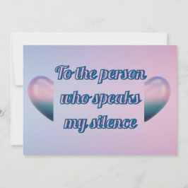 Purple pink 3D Heart Romantic Silence Greeting  Julkort