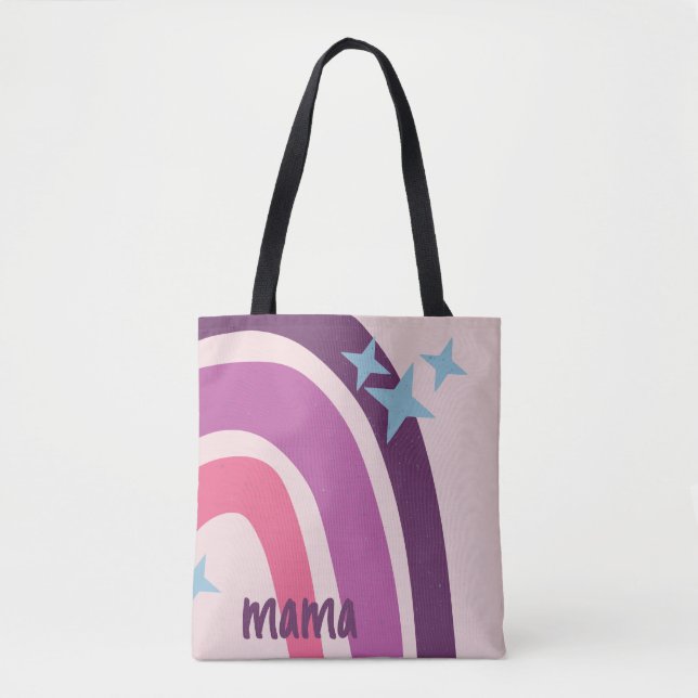 Purple Pink Bohemian Rainbow Personalized mama Tygkasse (Framsida)