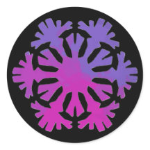 Purple Pink Floral Snowflake 