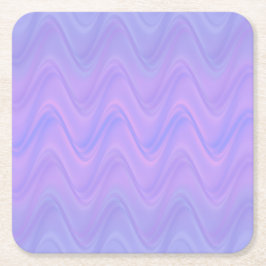 Purple Pink Wavy Lines Pattern Underlägg Papper Kvadrat
