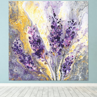 Purple Pink White Lavender Cluster Abstract Wall  Canvastryck