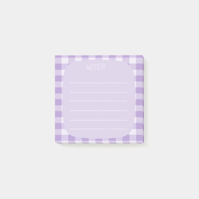Purple Plaid Note Design Post-it Block (Framsida)