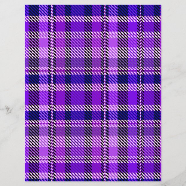 Purple Plaid Scrapbook Paper 2-Sided Page (Baksida)