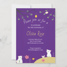 Purple Playful Birthday Invitation for Kids Inbjudningar