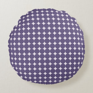 Purple Polka Dot Nursery Throw Pillow - Round Rund Kudde