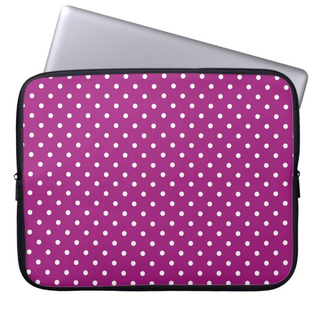 Purple Polka Dot Pattern Laptop Fodral (Framsidan)