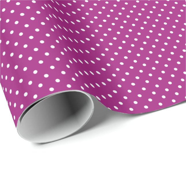 Purple Polka Dot Pattern Presentpapper (Rullad Hörn)