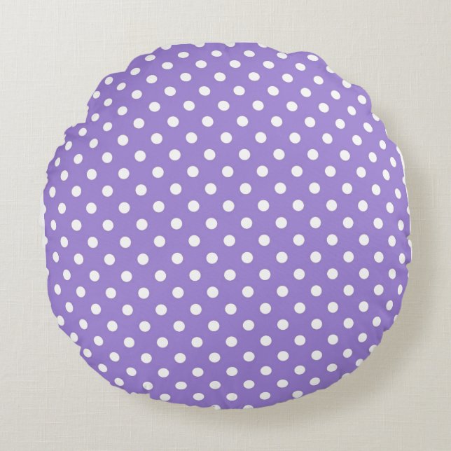 Purple Polkadot,Modern,Throw Pillow Rund Kudde (Framsidan)