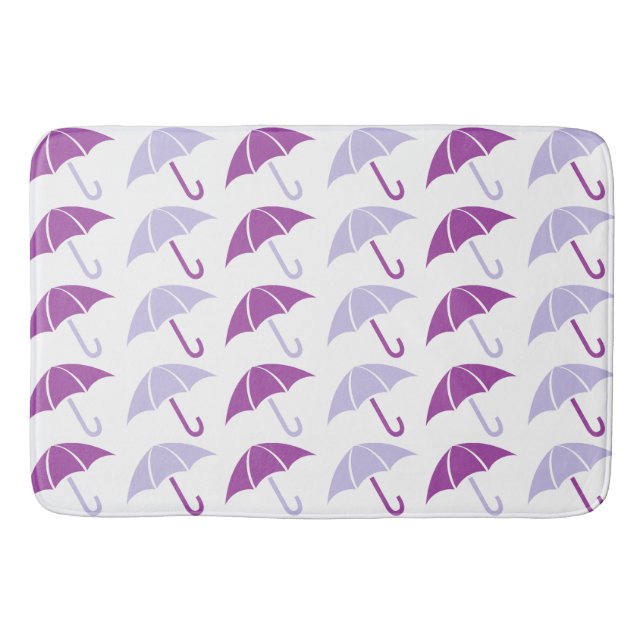 Purple Pop Art Umbrella Pattern Badrumsmatta (Framsidan)