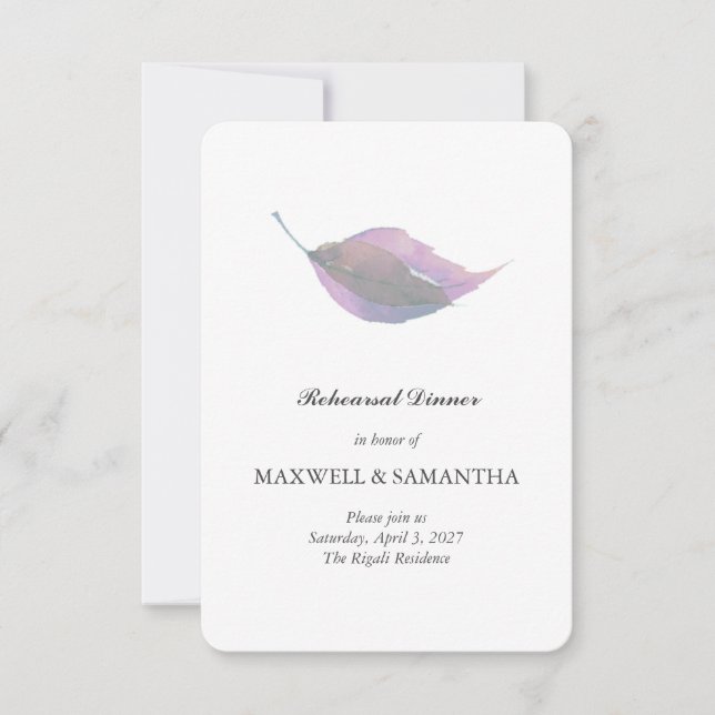 Purple Rehearsal Dinner Invitation  Inbjudningar (Framsida)