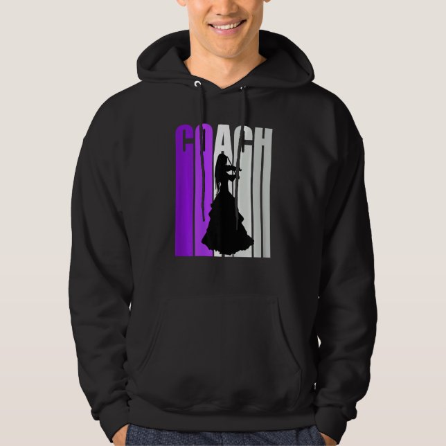 Purple Retro Artistic Violin Coach Coaching Music  Hoodie (Framsida)
