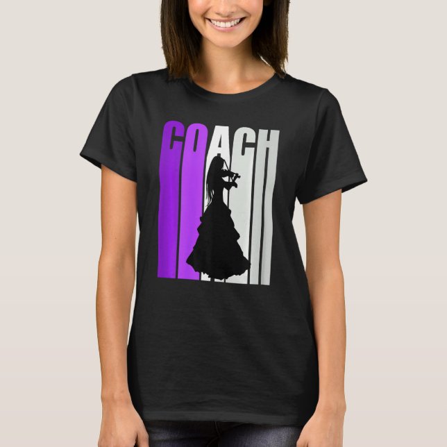 Purple Retro Artistic Violin Coach Coaching Music  T Shirt (Framsida)