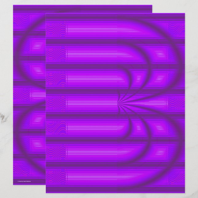 Purple Retro Cathedral Scrapbook Paper 2-Sided Pag (Fram/baksida)