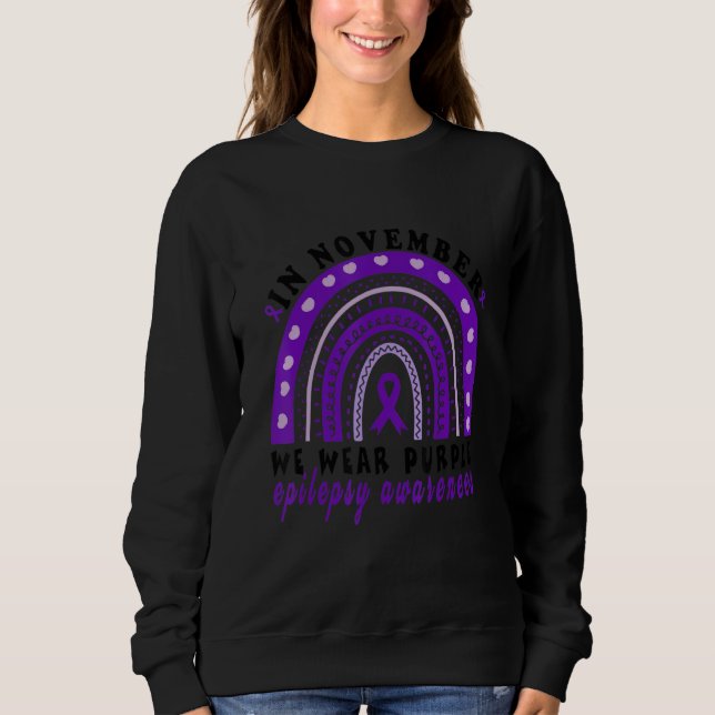 Purple Ribbon Boho Epileptic Epilepsy Awareness Mo T Shirt (Framsida)