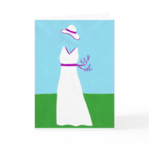 Purple Ribbon-inbjudningskort för vit bröllopskurs