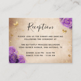Purple Rose Gold Crown Elegant Details Tilläggskort