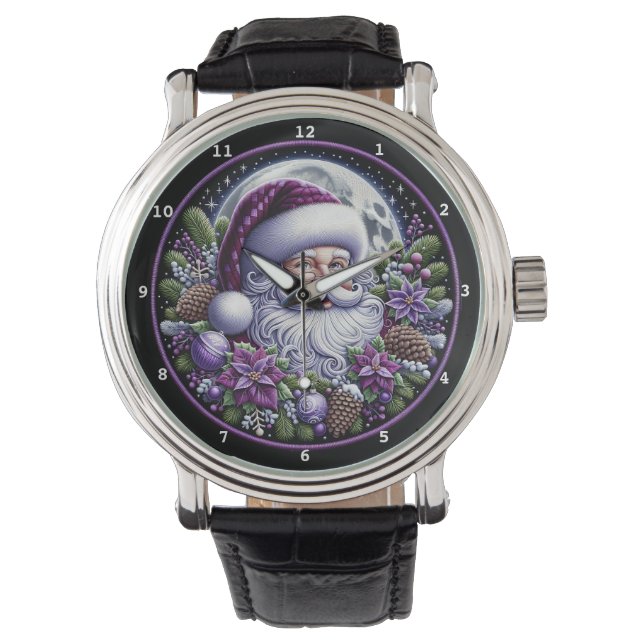 Purple Santa Moonlit Holiday Armbandsur (Framsida)