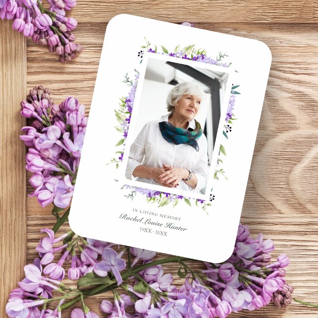 Purple Shades Garland In Loving Memory Photo Magnet (Skapare uppladdad)
