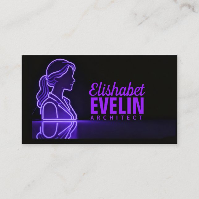 Purple Silhouette: Professional Reflection Visitkort (Framsida)