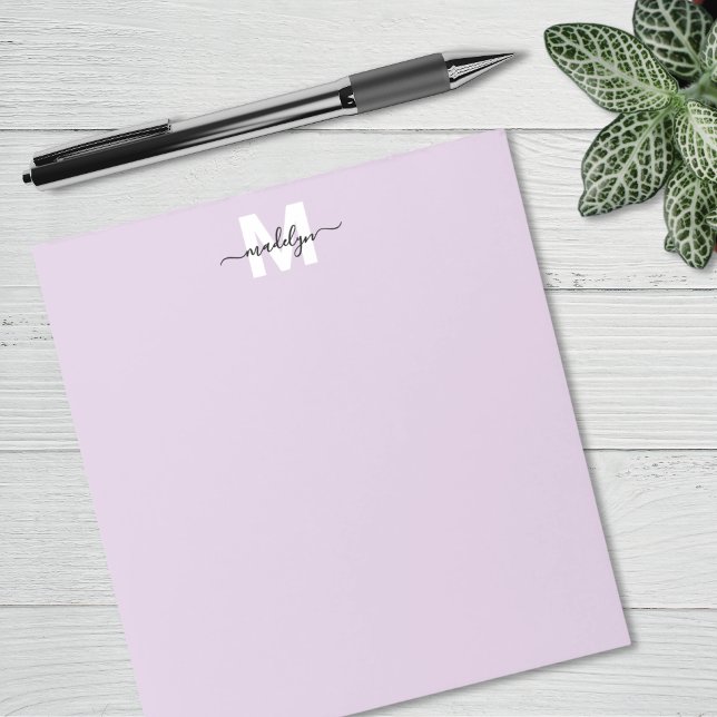 Purple Simple Monogram Anteckningsblock (Purple Simple Monogram Notepad)