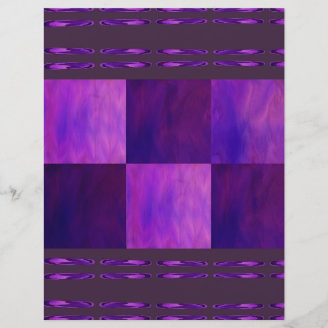 Purple Skies Tiles Bulk Scrapbook Paper Pages Reklamblad (Framsidan)
