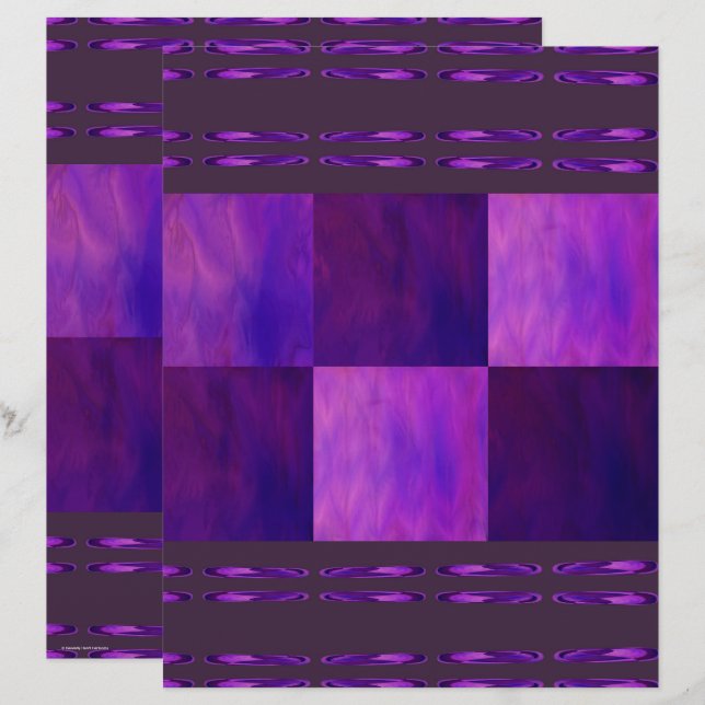 Purple Skies Tiles Scrapbook Paper 2-Sided Page (Fram/baksida)