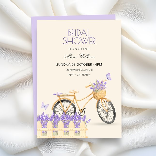 Purple spring bridal shower inbjudningar (Skapare uppladdad)