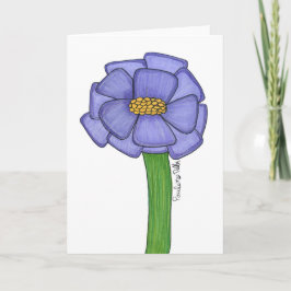 Purple Square Flower- Blank Kort