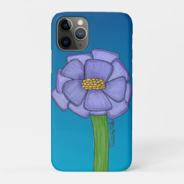 Purple Square Flower with Blue background