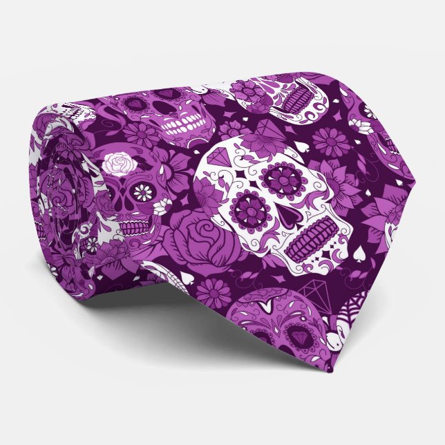 Purple sugar skull floral ornamental pattern slips (Rullad)
