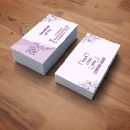 Purple Sweet Floral Professionnel Business card Visitkort