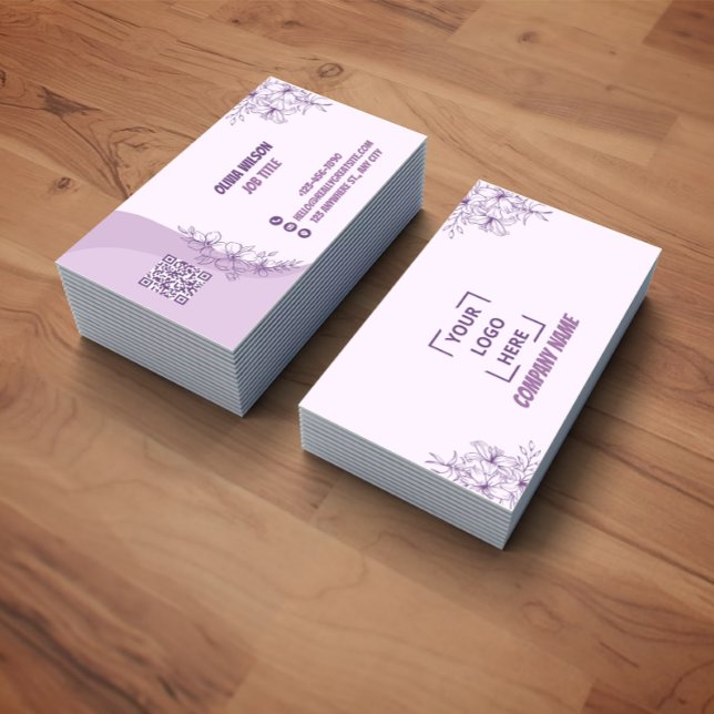 Purple Sweet Floral Professionnel Business card Visitkort (Skapare uppladdad)