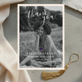 Purple Tassel Senior Photo High School Graduation  Tack Kort