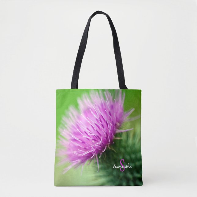 Purple Thistle Tote bag Tygkasse (Framsida)