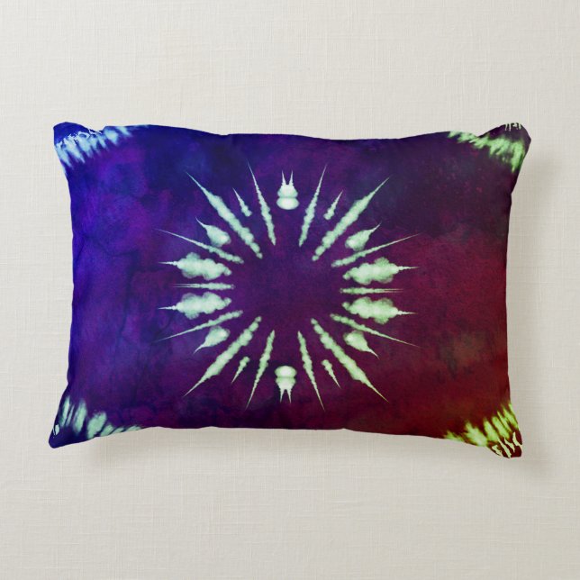 Purple Tie dye Accent Pillow Prydnadskudde (Baksidan)