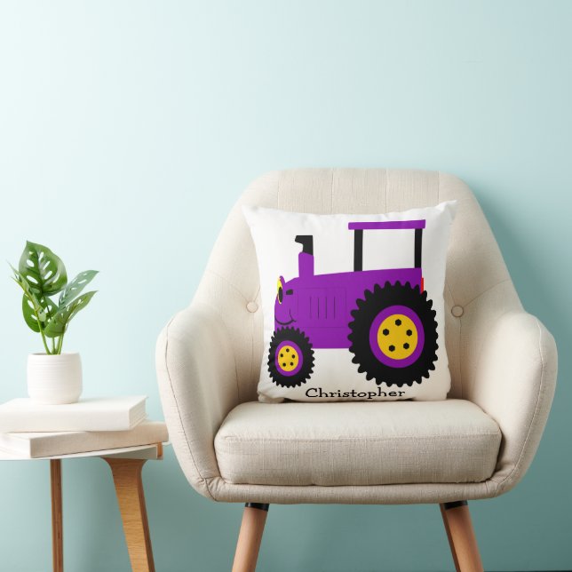 Purple Tractor Design Personalised Kudde (Stol)