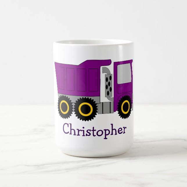 Purple Truck Design Personalised Kaffemugg (Center)